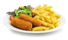 2 kalfvlees croquetten met frites